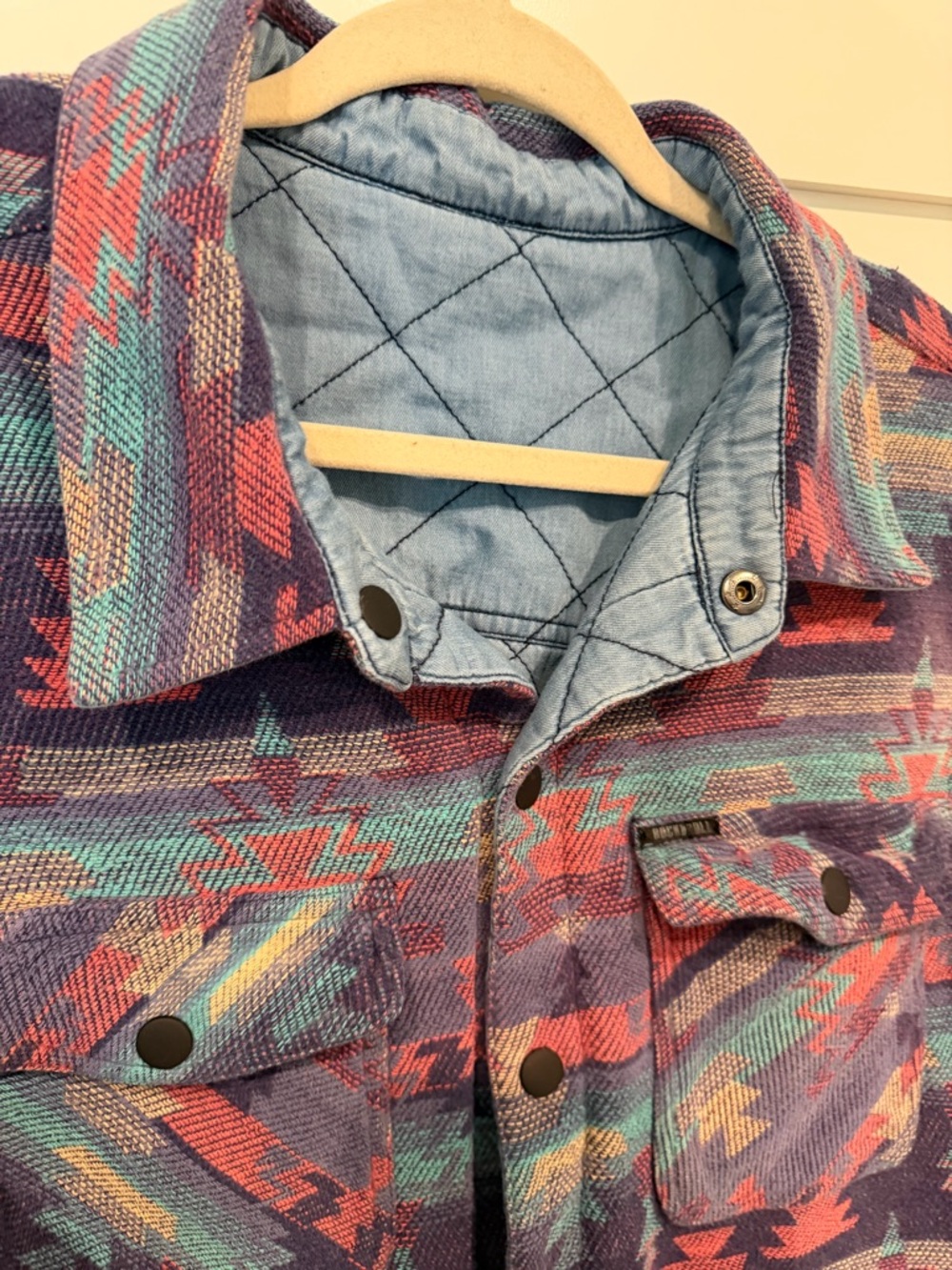 Men's Quilted Aztec Field Jacket | Reversible - Purple Multi - Picture 3 of 13